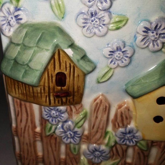 Gibson Cookie Jar Birdhouse Shabby Cottage Chic Farmhouse Country Style - Picture 4 of 12